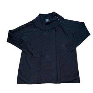 JM Collection Womens Wrap Style Turtle Neck Sweater-L-GUC